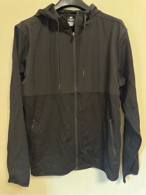 Lightweight Black Hooded Zip Jacket for Men